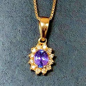Tanzanite and diamond necklace